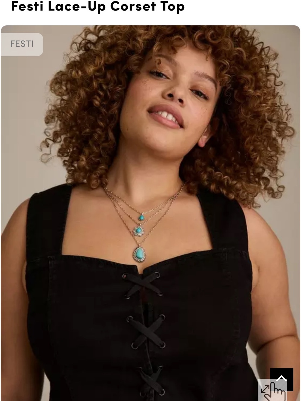 Torrid Festi Black Lace-Up Cotton Blend Corset Crop Top Goth Emo Vamp Vixen NWT - Picture 2 of 12